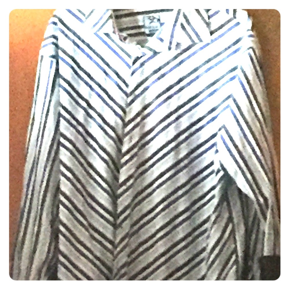 Light blue and navy blue stripe  casual  shirt